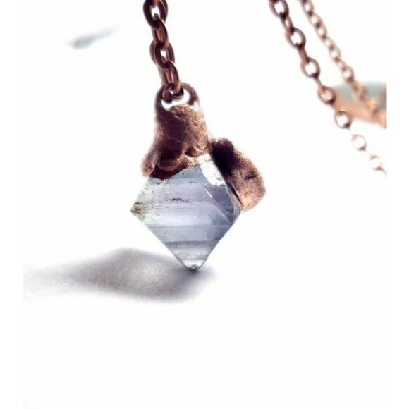 Flourite crystal necklace handmade - Picture 9 of 12